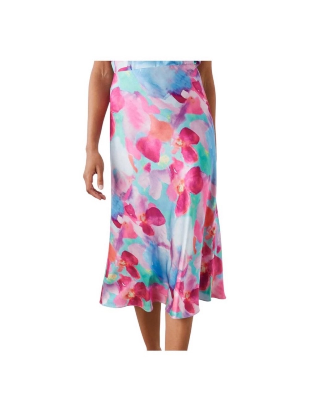 Rails Anya Floral Watercolor Midi Skirt - Lei Floral